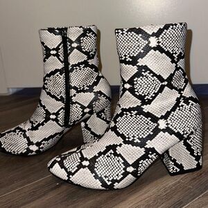 White Fox Boutique Snakeskin Ankle Boots